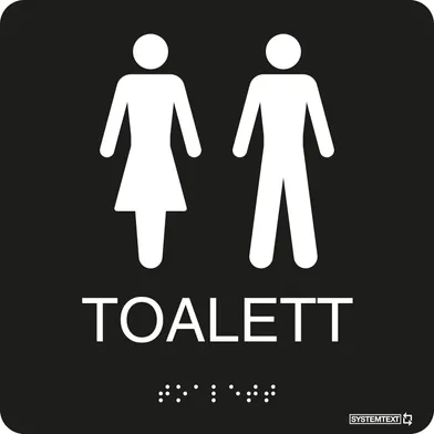 Toalettskylt  Dam/herr taktil 150x150 mm