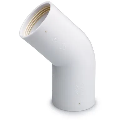 Avloppsvinkel 45° 40 mm vit, inomhus
