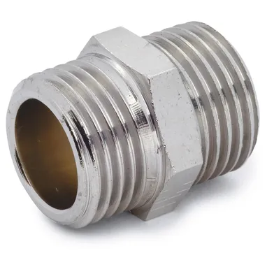 Sexkantnippel utv. gänga r15xr10, krom