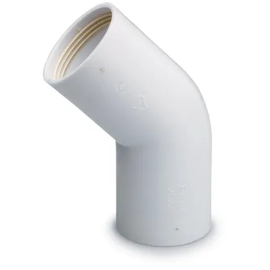 Avloppsvinkel 45° 32 mm vit, inomhus