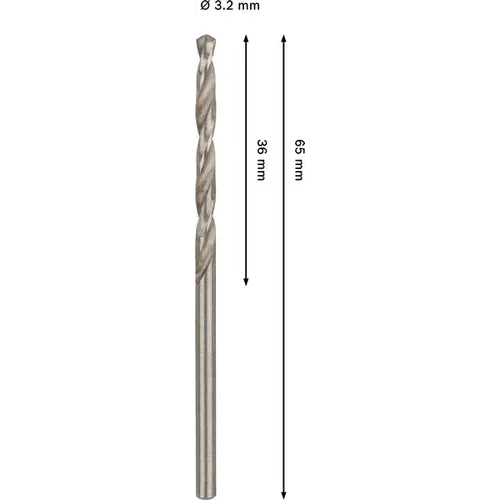 Metallborr PRO HSS-G 3,2x65 mm, 2-pack