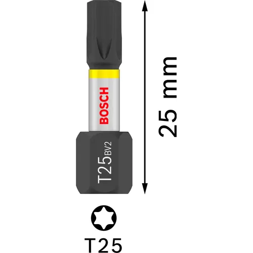 Bits Torx 25 mm Impact Tictac T25, 25-pack