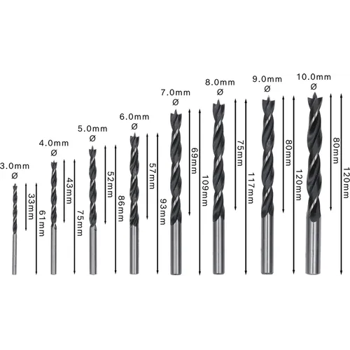 Träspiralborrset Robust Line 8 delar