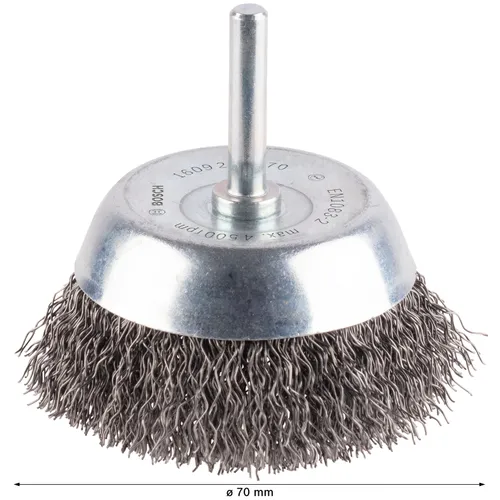 Koppstålborste, Ø 6 mm skaft Ø 75 mm, Grov