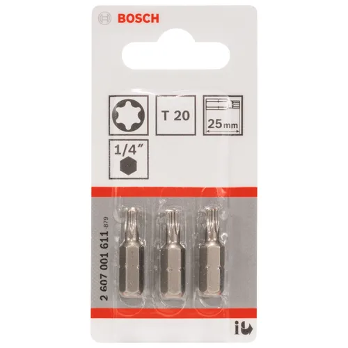 Bits Torx 25 mm Extra Hard T20, 3-pack