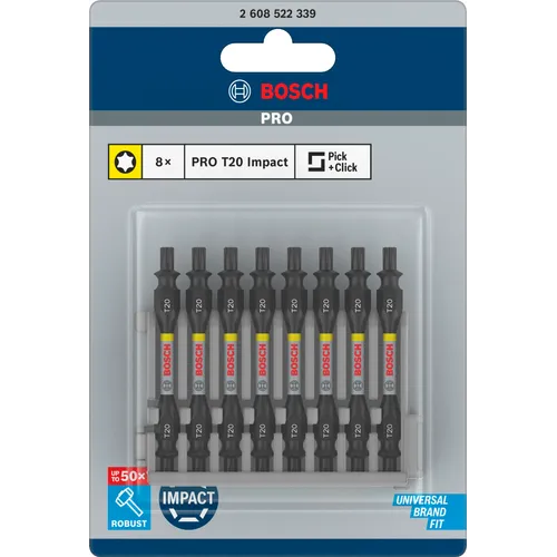 Bits Torx 65 mm Impact Control T20, 8-pack
