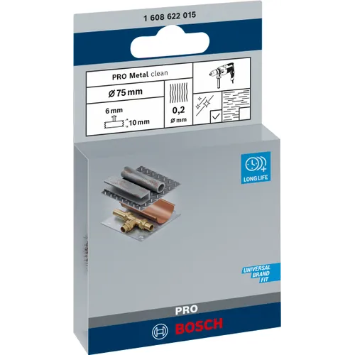 Skivstålborste, Ø 6 mm skaft Ø 75 mm, Medel