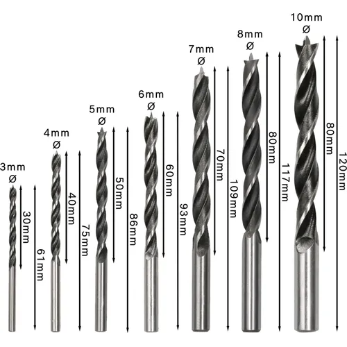 Träspiralborrset Pro 7 delar