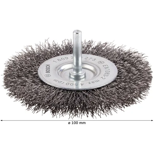Skivstålborste, Ø 6 mm skaft Ø 100 mm, Grov