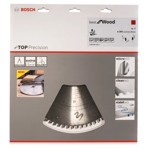 Cirkelsågklinga Top Precision Trä 305/30 mm, 72T