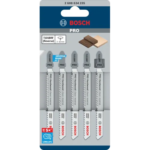 Sticksågsblad T 101 BRF Clean Trä omvänd 100 mm, 5-pack