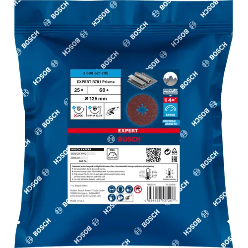 Fiberslipskiva X-Lock Prisma Ceramic R781 Metall 125 mm, K60