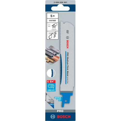 Tigersågblad S 937 BEF PRO Medium-Thick Metal precise 150 mm, 5-pack