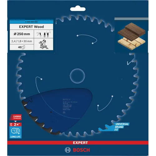 Cirkelsågklinga exp wood, 250x30x2,4 mm 40T