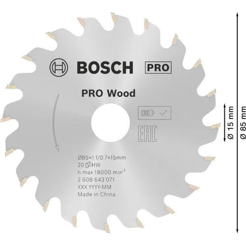 Cirkelsågklinga Optiline Trä 85/15 mm, 20T