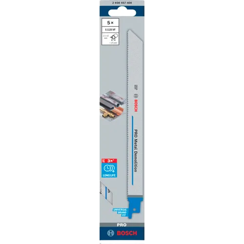 Tigersågblad S 1125 VF PRO Metal Demolition 225 mm, 5-pack