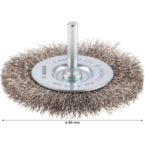 Skivstålborste, Ø 6 mm skaft Ø 80 mm