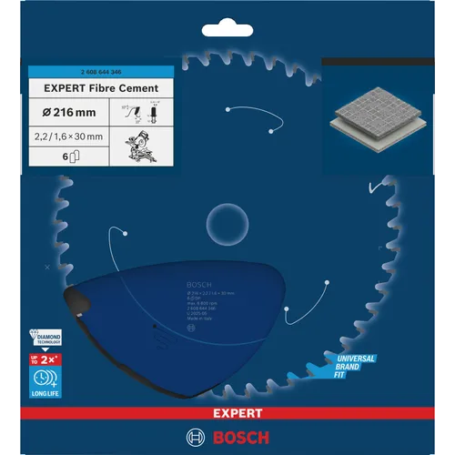 Cirkelsågklinga Expert Fibercement 216/30 mm, 6T