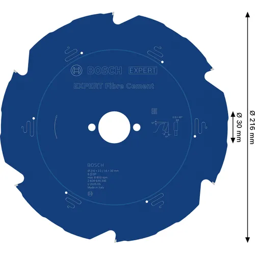 Cirkelsågklinga Expert Fibercement 216/30 mm, 6T