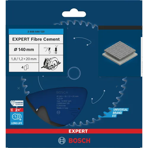 Cirkelsågklinga Expert Fibercement 140X20MM, 4T