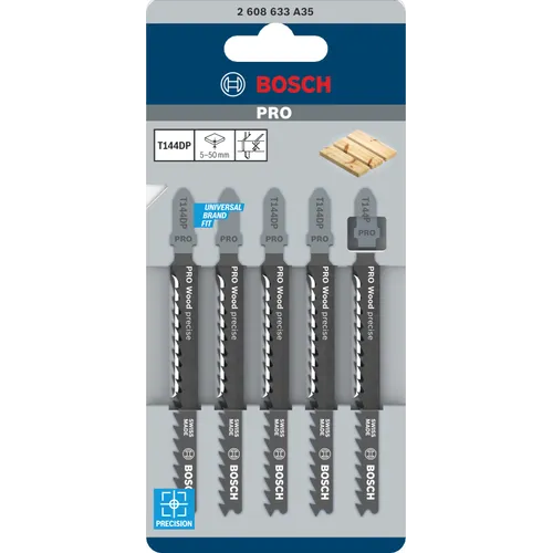 Sticksågsblad T 144 DP Precision Trä 100 mm, 5-pack
