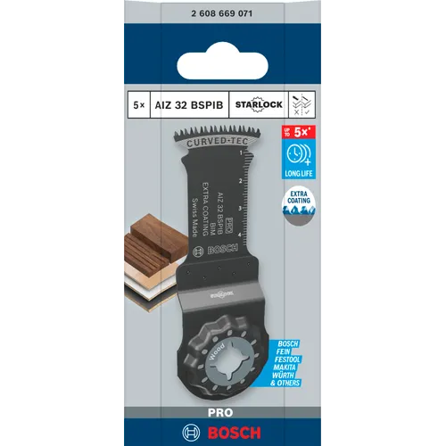 Sågblad Multiverktyg AIZ 32 BSPIB Hårdträ 32x50 mm, 5 st/frp