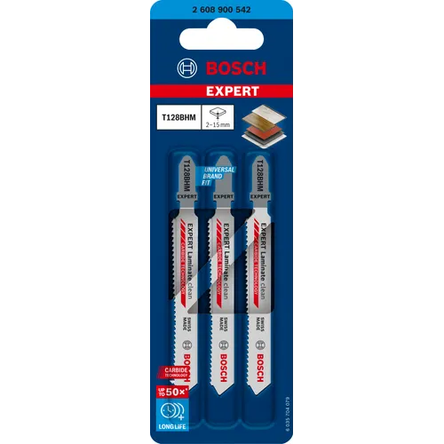 Sticksågblad T 128 BHM Laminat 92 mm,  3-pack