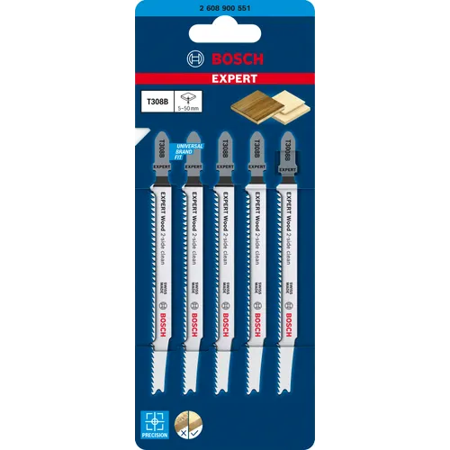 Sticksågblad T 308 B Trä 117 mm, 5-pack