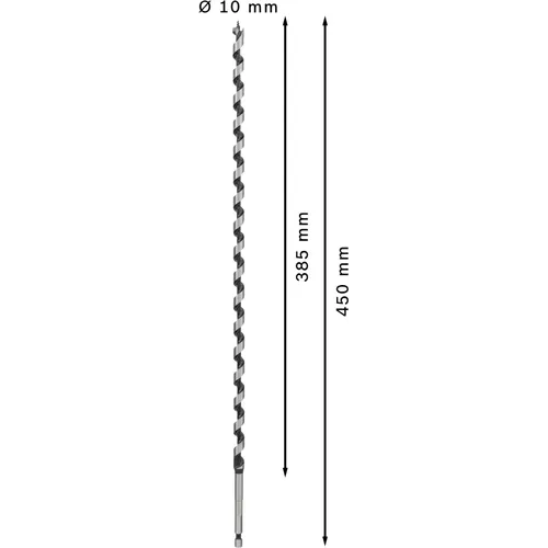 Träspiralborr, sexkantsskaft 10x385/450 mm, 1-pack
