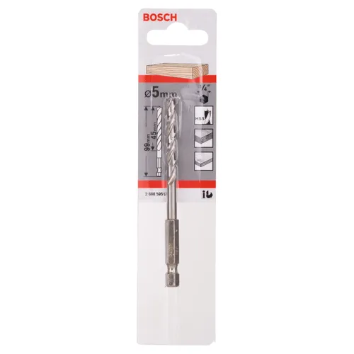 Träspiralborr, 1/4-tum insexskaft 5x52/99 mm, 1-pack