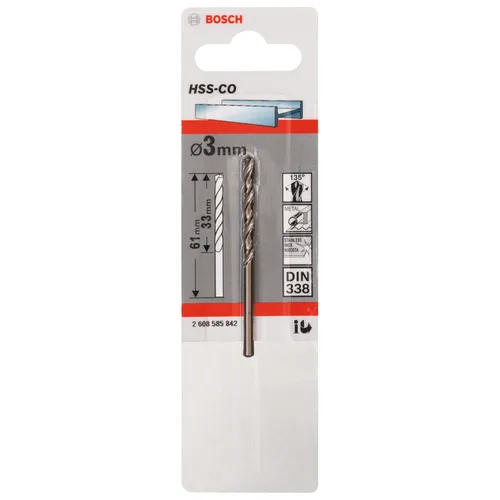 Metallborr HSS-CO 3,0x33/61 mm, 1-pack