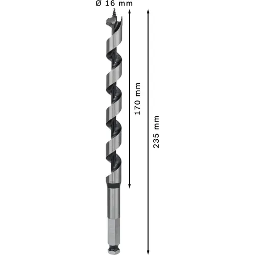 Träspiralborr, sexkantsskaft 16x170/235 mm, 1-pack