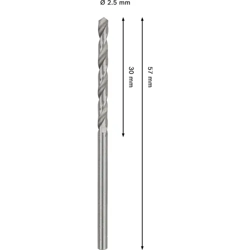 Metallborr HSS-G 2,5x57 mm, 2-pack