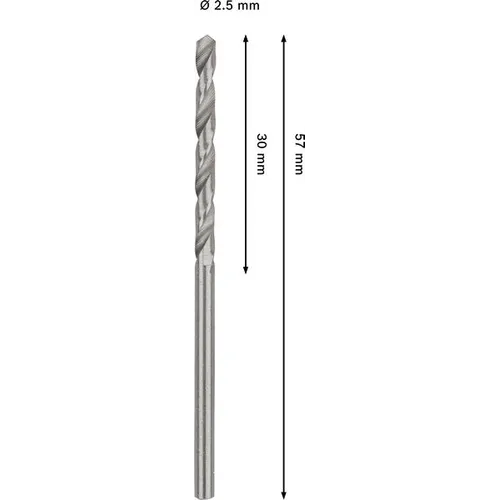 Metallborr HSS-G 2,5x57 mm, 2-pack
