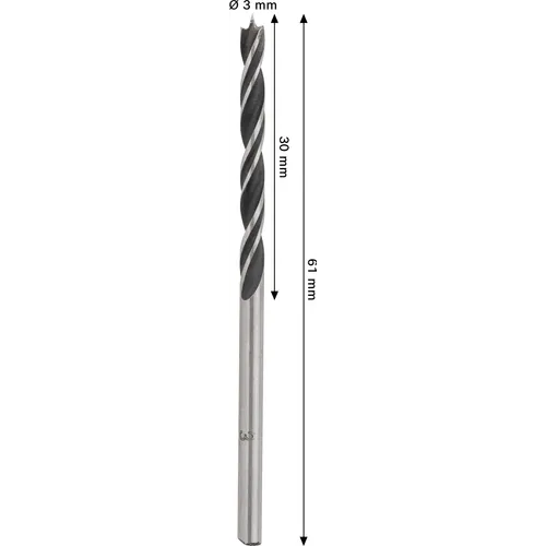 Träspiralborr pro 3x30/61 mm, 1-pack