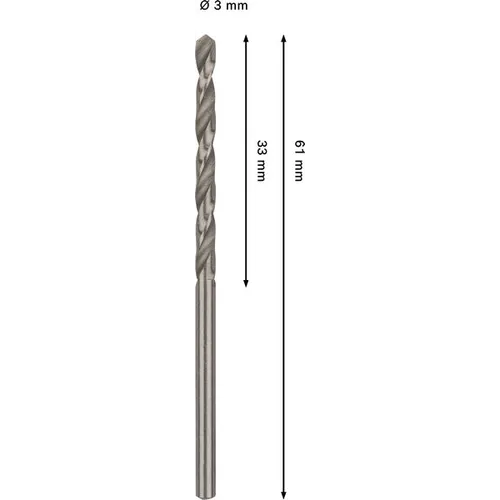 Metallborr HSS-G 3,0x61 mm, 2-pack