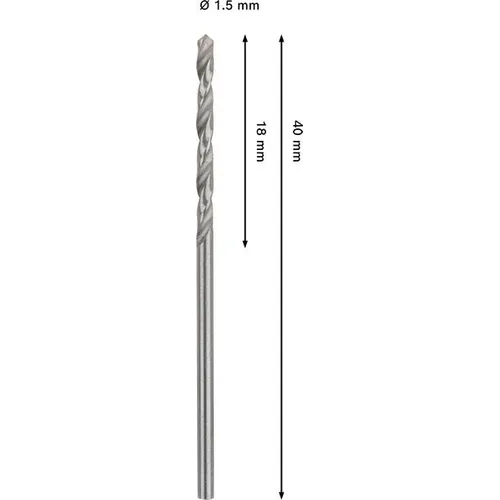 Metallborr HSS-G 1,5x40 mm, 2-pack