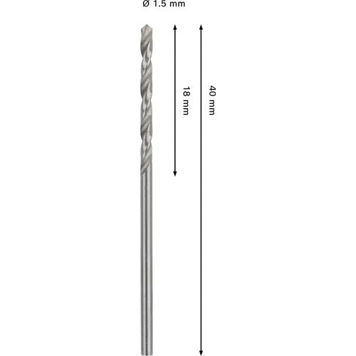 Metallborr HSS-G 1,5x40 mm, 2-pack
