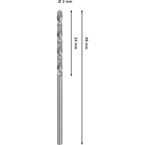 Metallborr HSS-G 2,0x40 mm, 2-pack
