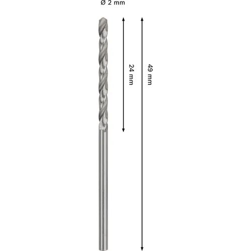 Metallborr HSS-G 2,0x40 mm, 2-pack