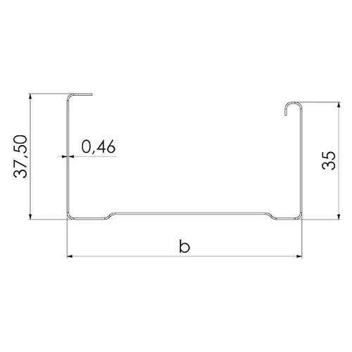 Stålregel ER 70 2485 mm