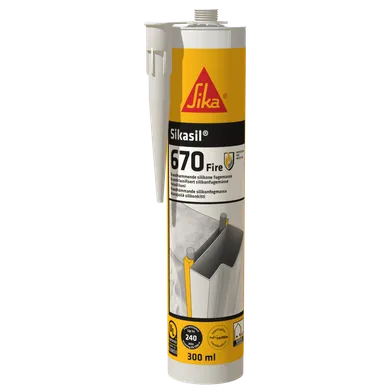 Brandsilikon Sikasil-670 Fire 300 ml, Vit