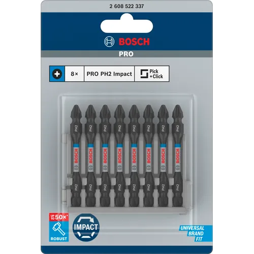Bits PH Impact Control PH2, 65 mm, 8-pack