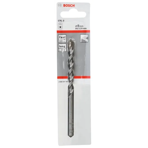 Betongborr silver CYL-3 8x120 mm