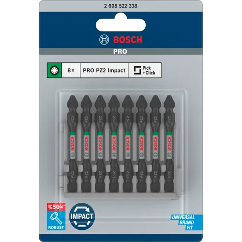 Bits PZ Impact Control PZ2, 65 mm, 8-pack