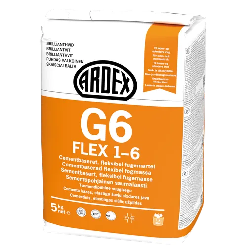 Kakelfog G6 Flex Brilliantvit, 5 kg