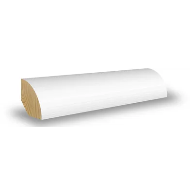 Kvartstav vitmålad furu, NCS 0500-N 15x15 mm, 3600 mm