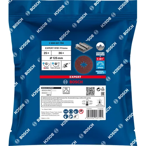 Fiberslipskiva X-Lock Prisma Ceramic R781 Metall 125 mm, K36