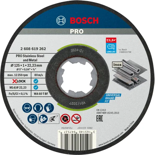 Kapskiva X-Lock Standard Inox 125 mm