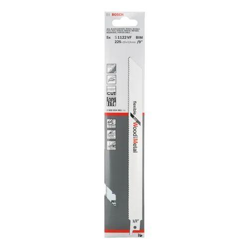 Tigersågblad S 1122 VF Flexible for Wood and Metal 225 mm, 5-pack